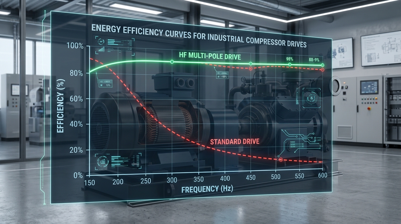 Compressor Efficiency Chart Across Frequency Range
